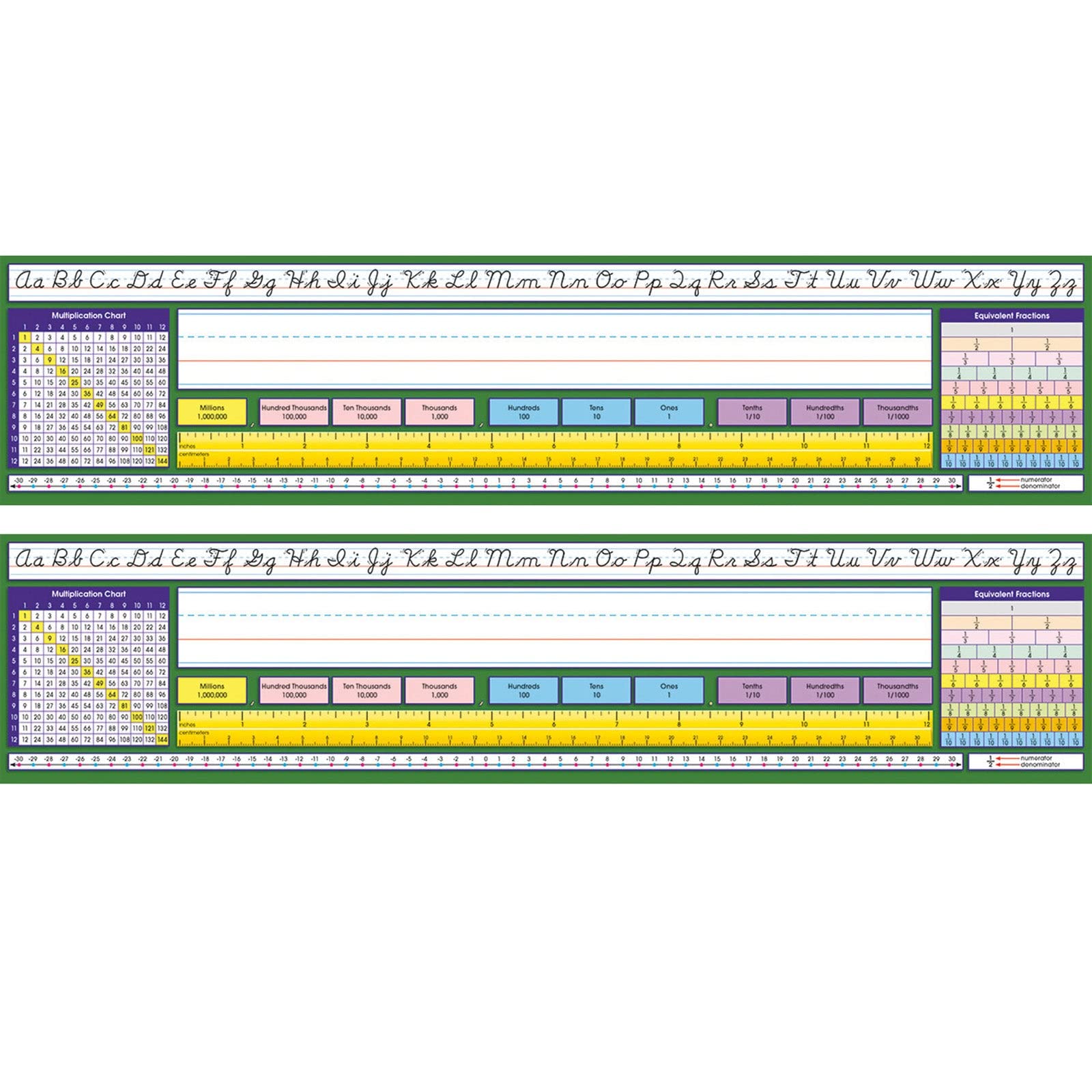 North Star Teacher Resources Adhesive Intermediate Contemporary Cursive Desk Plates, 17.5" x 4", 36 Per Pack, 2 Packs