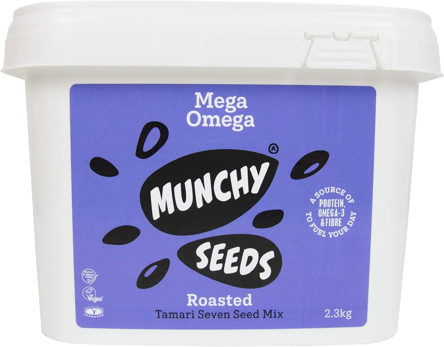 Mega Omega, 7-Seed Mix with Sunflower, Pumpkin, and Hemp, Protein Snack, Plant-Based Fibre & Vitamin E, Gluten & Wheat Free, Vegan Snacks for Kids & Adults -Mega Pack, 2.3KG