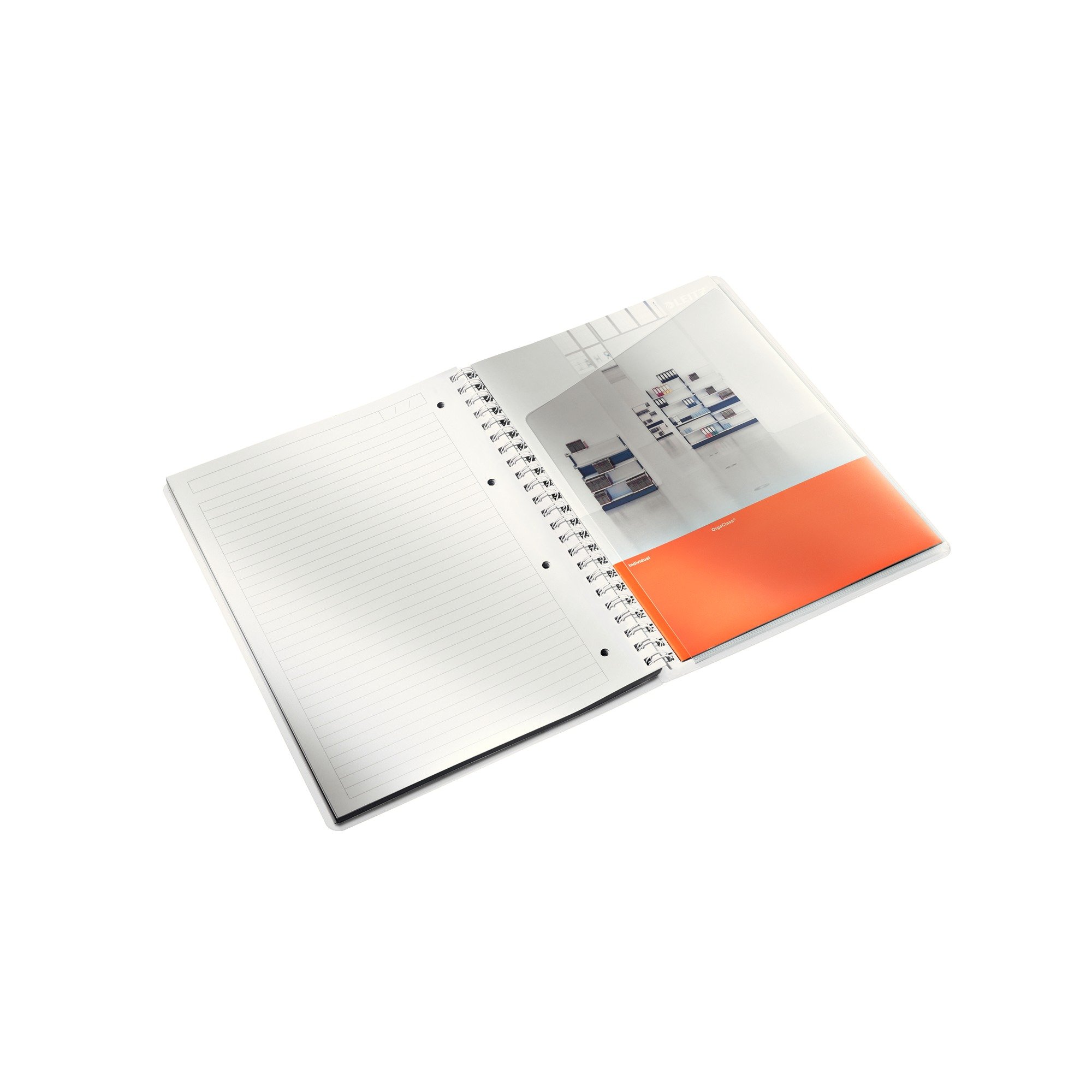 Leitz A4 Flexible Cover Notebook, Orange (Wire Bound, 80 Sheets, Ruled, 90 gsm Ivory Paper, Wow Range), Pack of 1 - Image 2