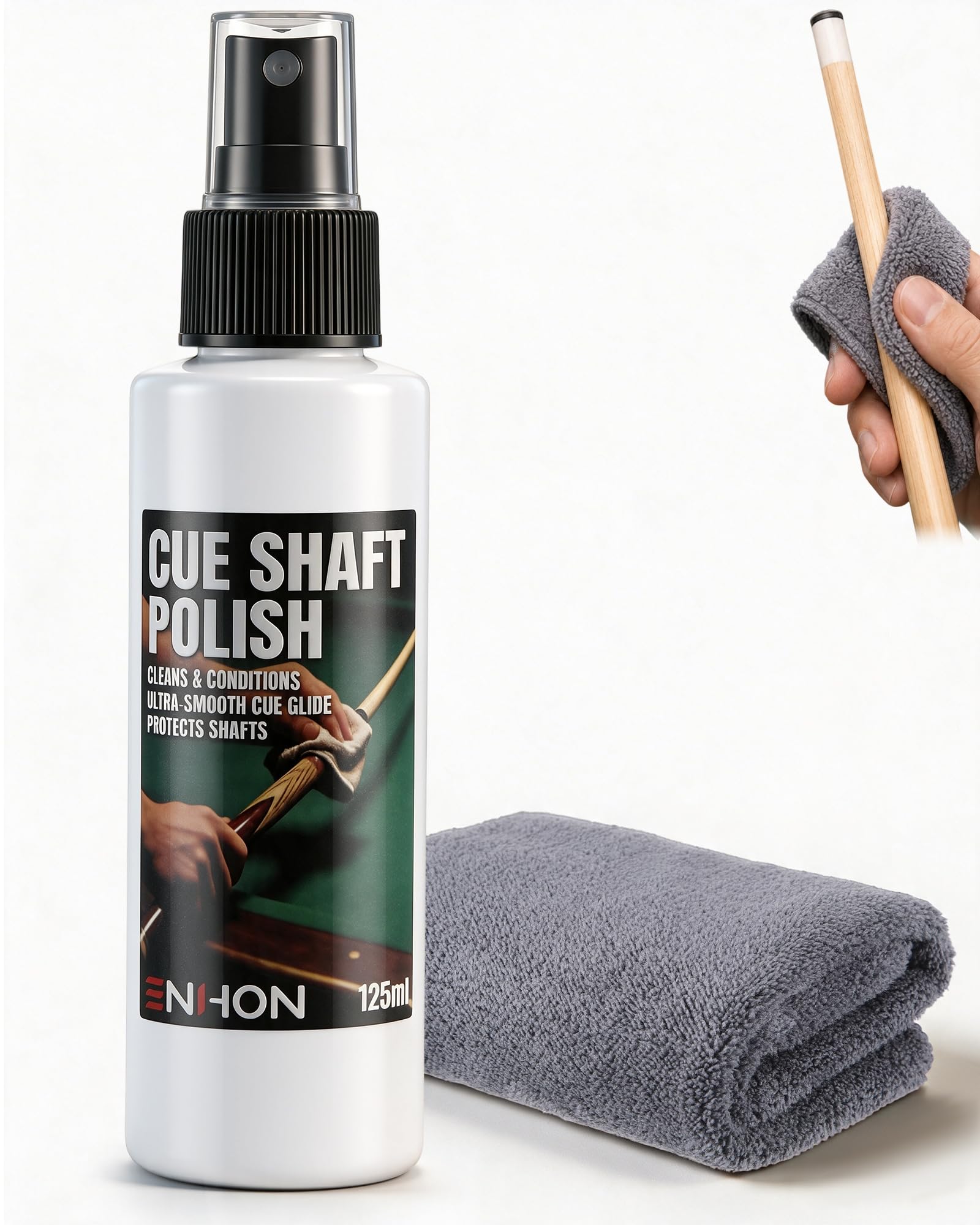 Enhon 125ml Cue Shaft Polish, Smooth Glide for Wood and Carbon Fiber Shafts