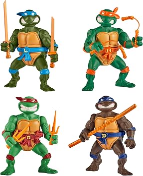 TEENAGE MUTANT NINJA Coffret Collector 4 Figurines Classiques Rétro Années 80 - Playmates Toys