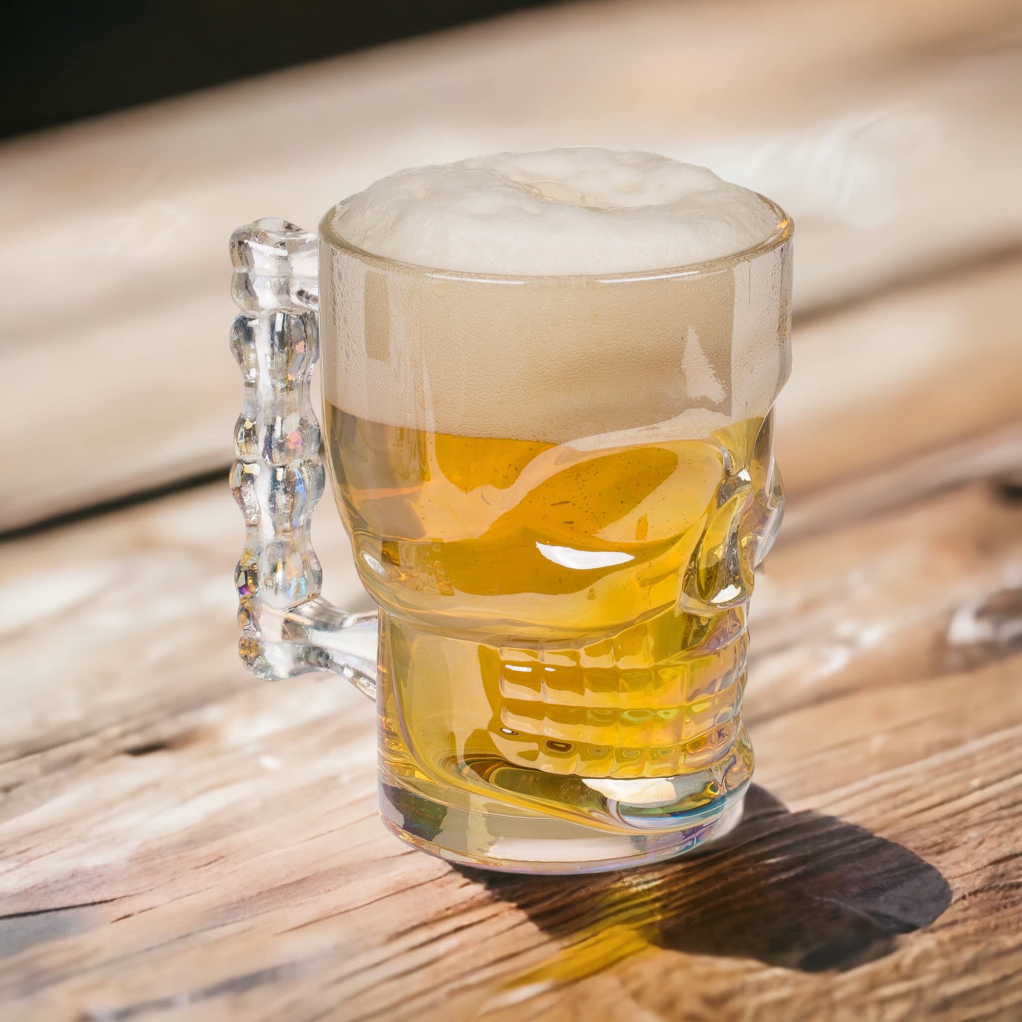 2 Boccali Di Birra A Forma Di Teschio In Vetro - Design Creativo 500ml Per Bar E Casa - Foto 6