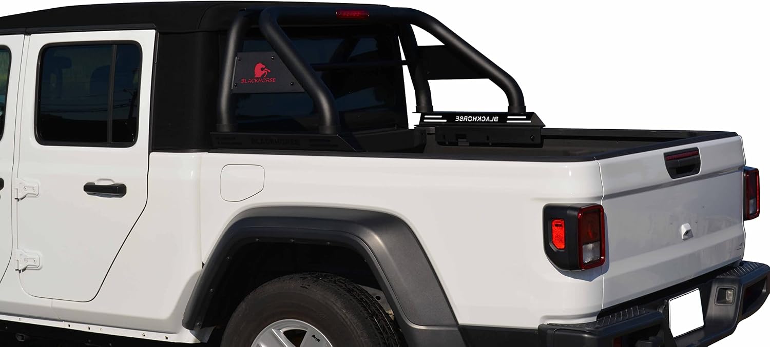 Black Horse Classic Roll Bar Black Compatible with 2020-2026 Jeep Gladiator-RB09BK