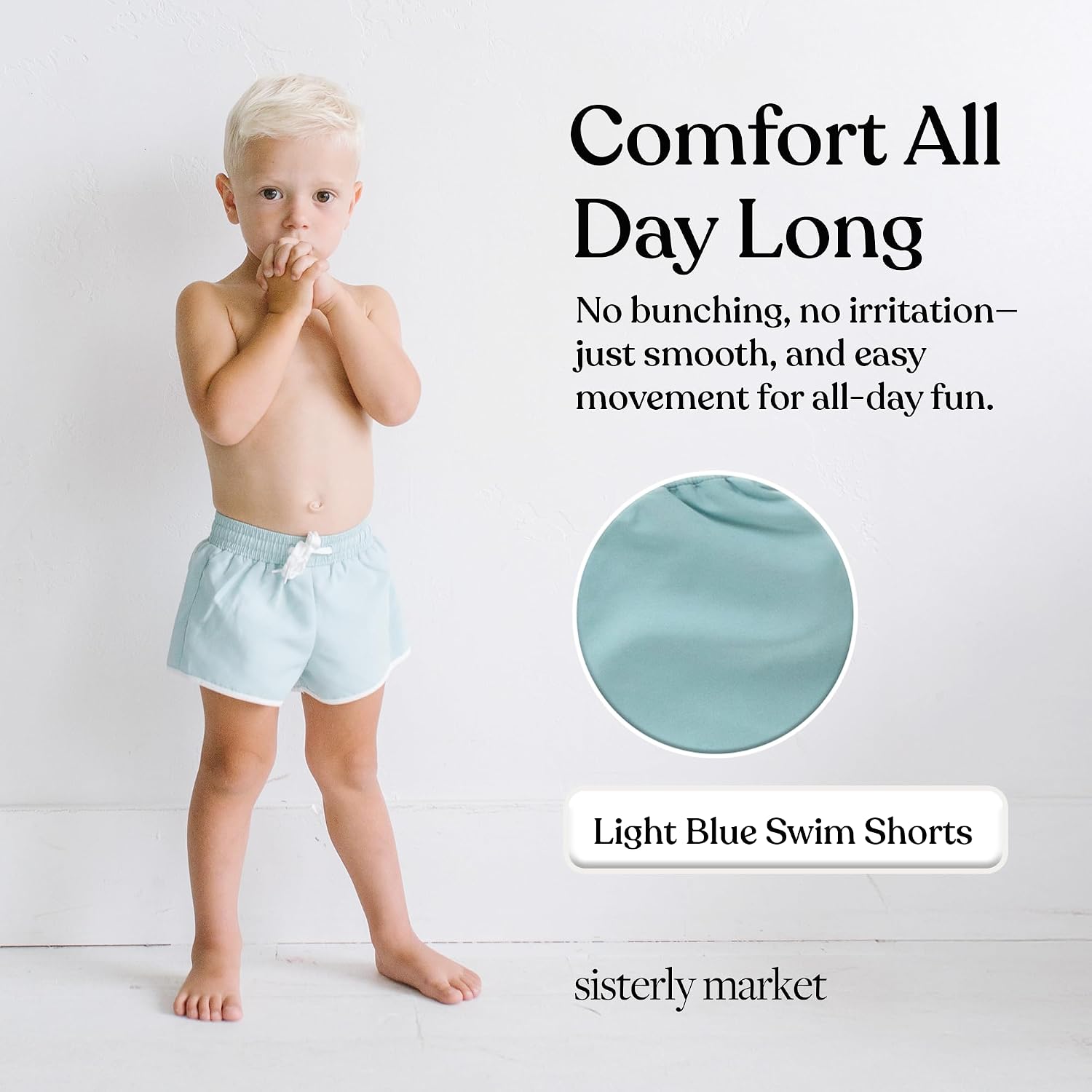Toddler Swim Shorts, Kids Swimsuit with Stretchy Spandex Liner & Breathable Outer Microfiber Fabric