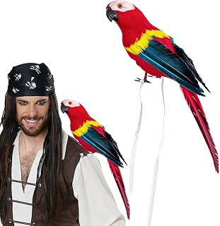 Red pirate parrot costume shoulder ornament
