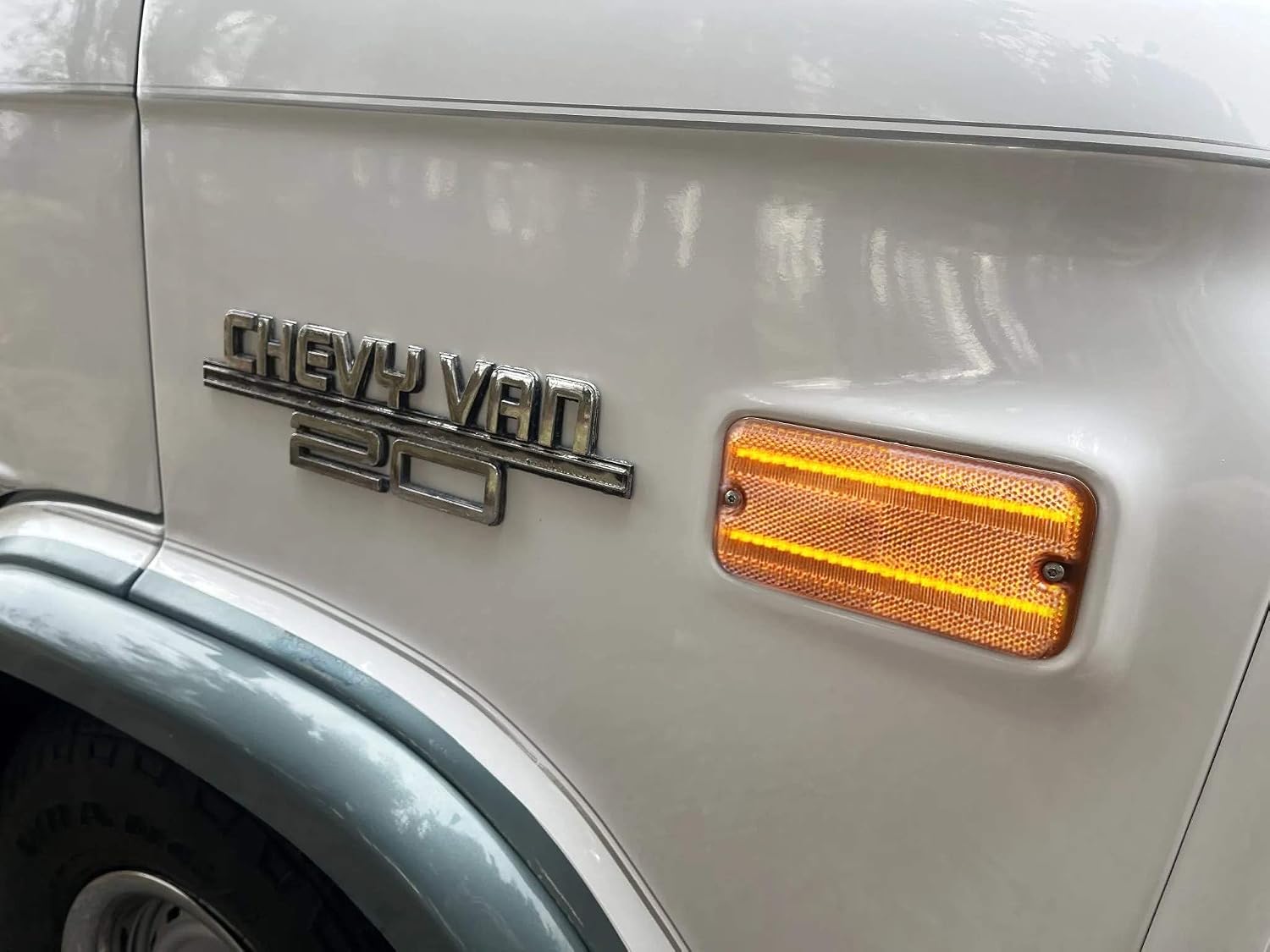 iJDMTOY Semi-Clear Lens Amber/Red Full LED Front/Rear Side Marker Light Kit Compatible With 1985-1995 GMC/Chevy Van Sportcan Vandura SaVana, Powered by Total 180-SMD LED