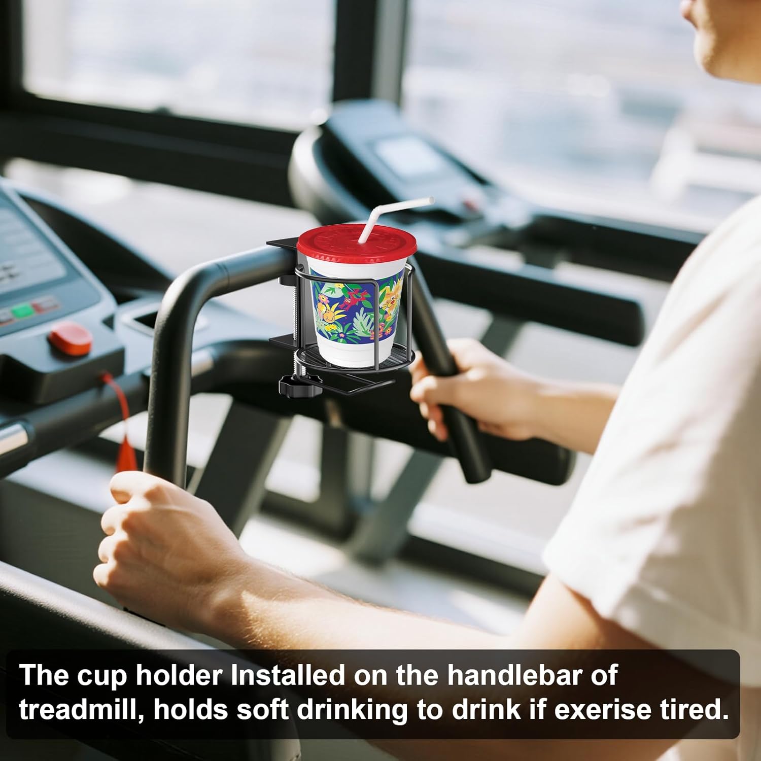 2-in-1 Desk Cup Holder,Anti-Spill Table Water Bottle Holder,Clamp On Table Stainless Steel Drinking Holder,Compatible with Universal Cups/Bottles/Mugs/Cans/Tumblers/Thermoses/Glass,1 Pack - Image 6