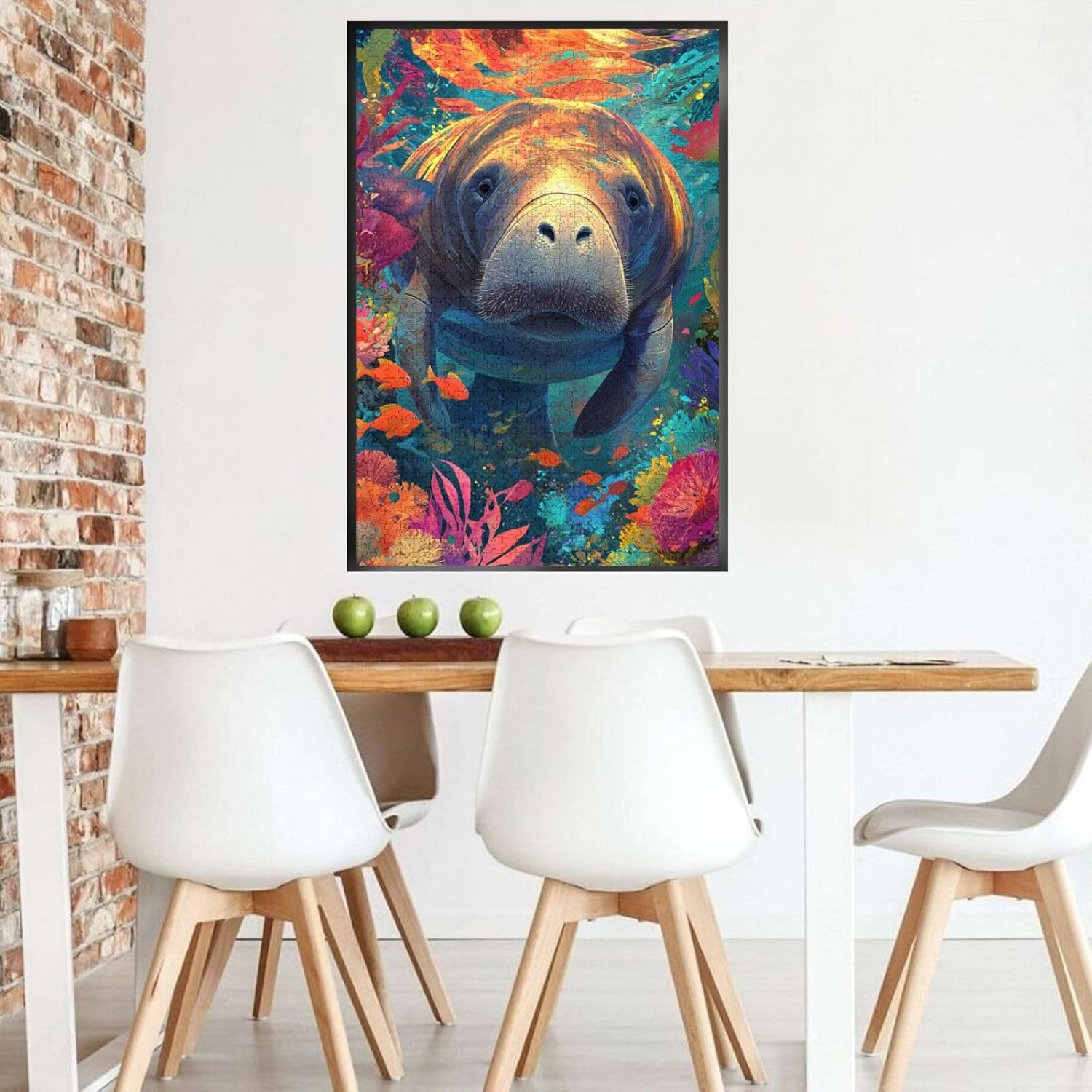 1000 Piece Puzzle for Adults – Manatee and Coral Reef Jigsaw Puzzle for Relaxing Home Decor and Gift Beautiful Underwater Sea Life Scene for Puzzle Lovers