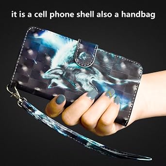 For iPhone 15 Case Flip PU Leather Wallet Booklet Case Folio Stand View Bookstyle Case with Card Holder Stand Silicone Bumper Shockproof Slim PU Phone Cover for iPhone 15 Wolf