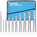 DAKCOS 10Pcs Shower Valve Socket Wrench Set Plumbers Spanner Wrench Set Spark Plug Spanner Dual-Ended 6-22mm