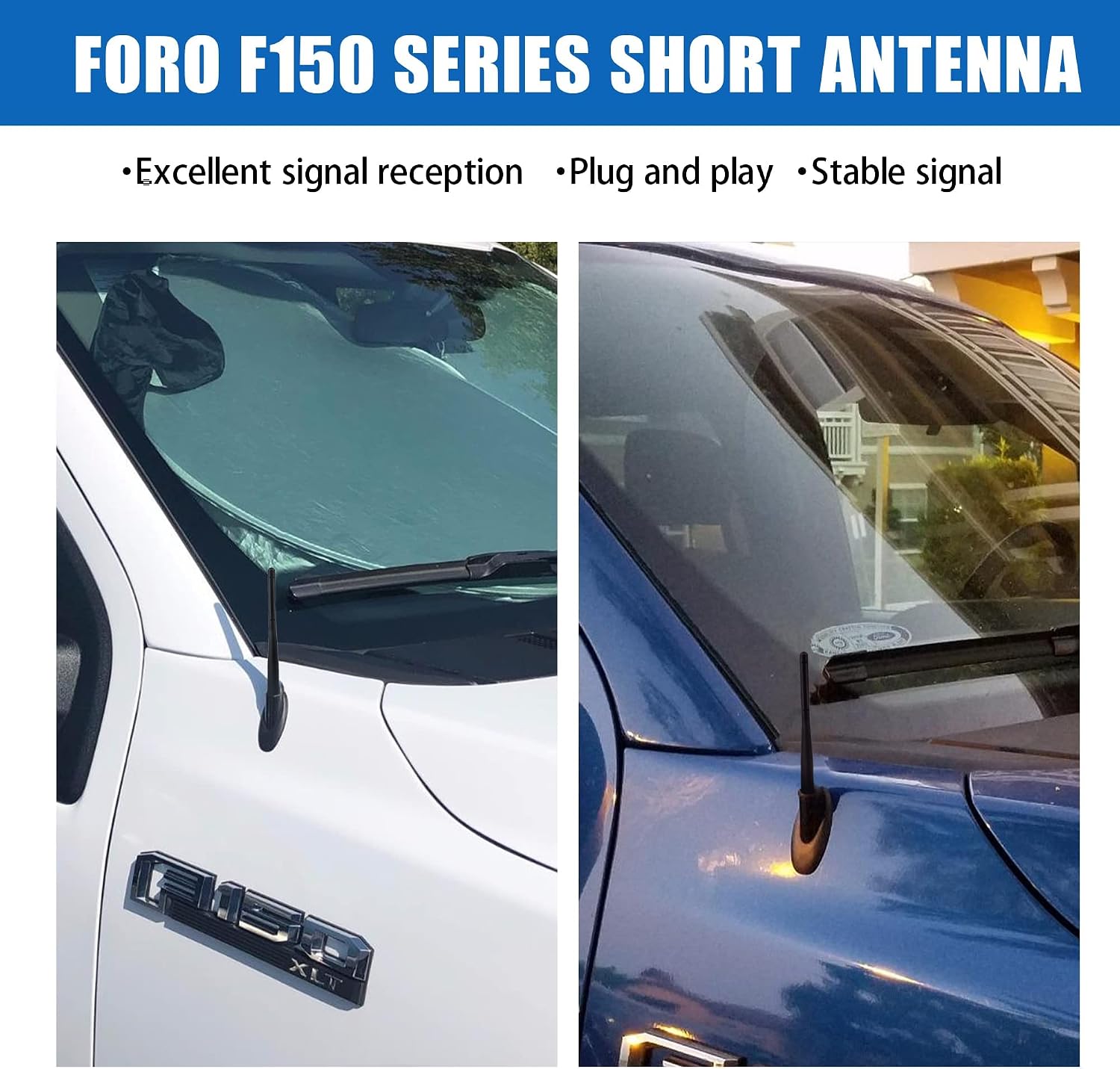 VOFONO 5 Inch Short Antenna Compatible with Ford F-150 2009-2026, Ford F150 Raptor Lightning Accessories 2017-2026 F250 F350 Bronco Pickup Truck Antenna Replacement