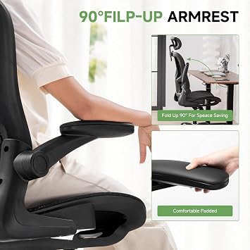 GTPLAYER Office Chair, Home Ergonomic Desk Chair with High Back Mesh, Mesh Office Computer Desk Chairs with Adjustable Lumbar Support, Rolling Work Swivel Task Chairs with 3D Armrests and Headrest