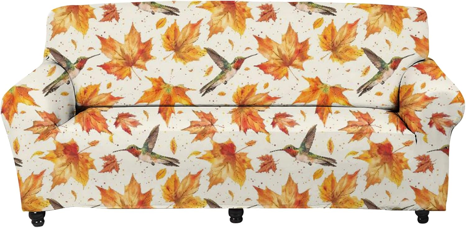 GLENLCWE Hawaiian Starfish on Beach Print Sofa Slipcover for Cushion Couch Stretch Sofa Couch Cover with Elastic Bottom,Durable and Washable,Fit for Most Couches