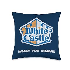 White Castle Distressed Logo Throw Pillow 16x16 Multicolor