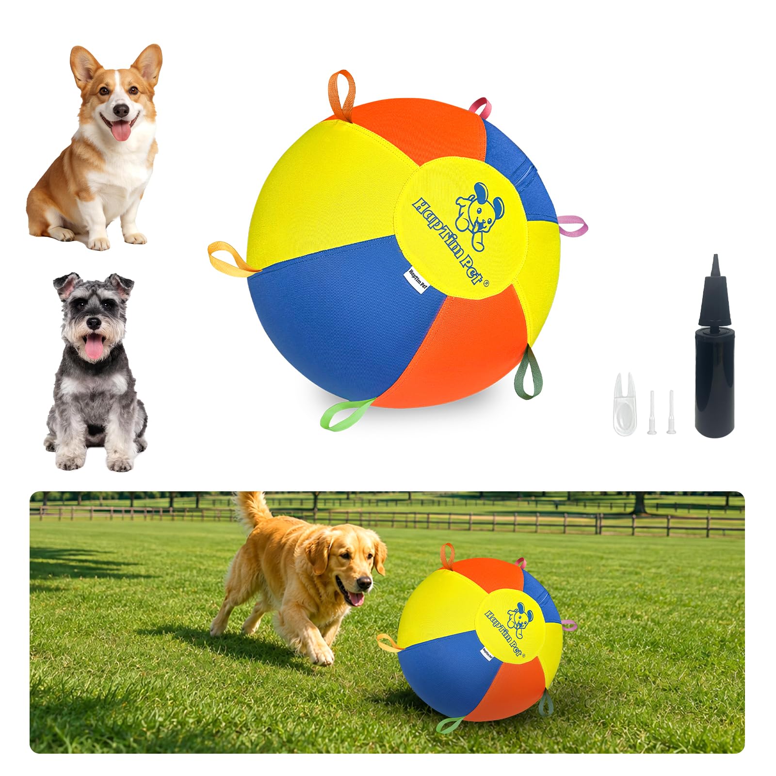 Hap Tim Upgraded Heavy Duty 18" Herding Ball for Dogs Thickened Bladder