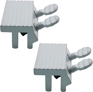 NU-SET Lock | Sliding Window Lock | Double Thumb Screw Window Lock for Window Security | Home Improvement & Door Hardware, 2 Packs, White