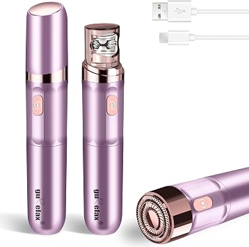 Epilator for Women, 2-in-1 Cordless Electric Hair Removal & Shaver, Compact Facial Epilator with 18K Gold Plated Head, for Face Chin Upper Lip Arms Fingers, Rechargeable Travel-Size