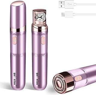 Gurelax Depiladora de depilación para mujeres, depiladora facial recargable, depiladora y afeitadora eléctrica 2 en 1, cabeza chapada en oro de 18 quilates, todas las edades y tipos de piel