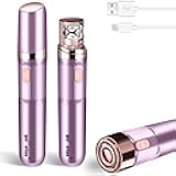 Hair Removal Epilator for Women, Rechargeable Facial Epilator Hair Remover, 2-in-1 Electric Epilator & Shaver, 18 Carat Gold Plated Head, All Ages and Skin Types