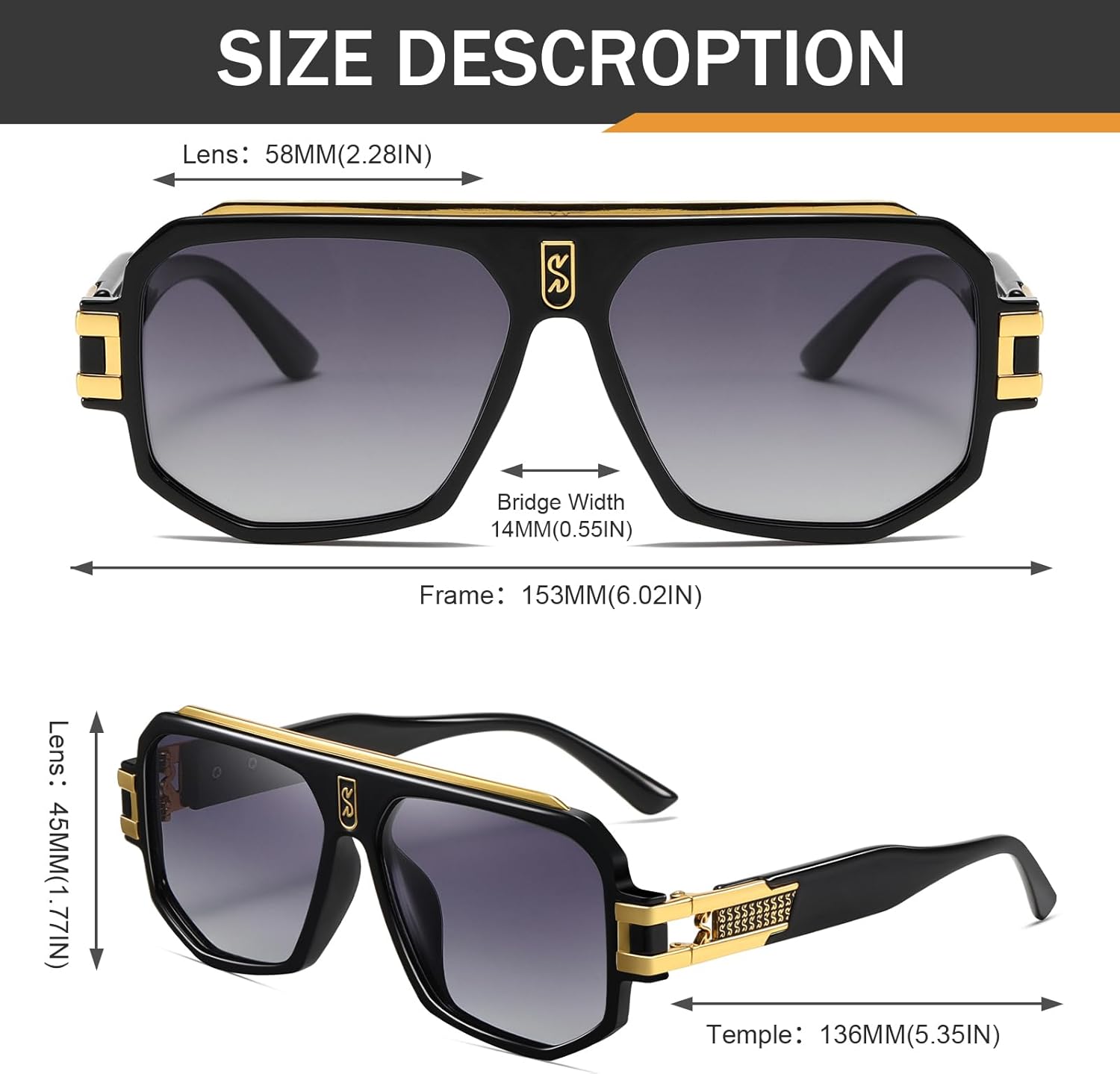 Retro Polarized Pilot Sunglasses Men Women Vintage Square Metal Designer Style 80s Shades Eyewear - Image 2