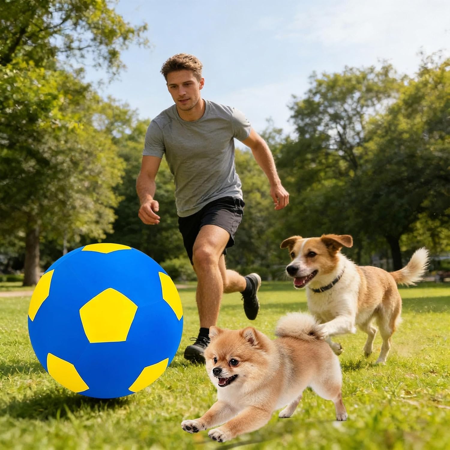 Puppy Chew Toy, Inflatable Dog Ball, Large Herding Plaything with Sturdy Build, Pet Exercise Accessory, Interactive Toy with Safe Material, Garden Apartment Use for Trainers & Animal Lovers