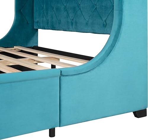 Miniatura 106 de SOFTSEA Cama de plataforma tapizada tamaño Queen con cajón de almacenamiento, marco de cama tapizado con cabecera con respaldo de alas, soporte de