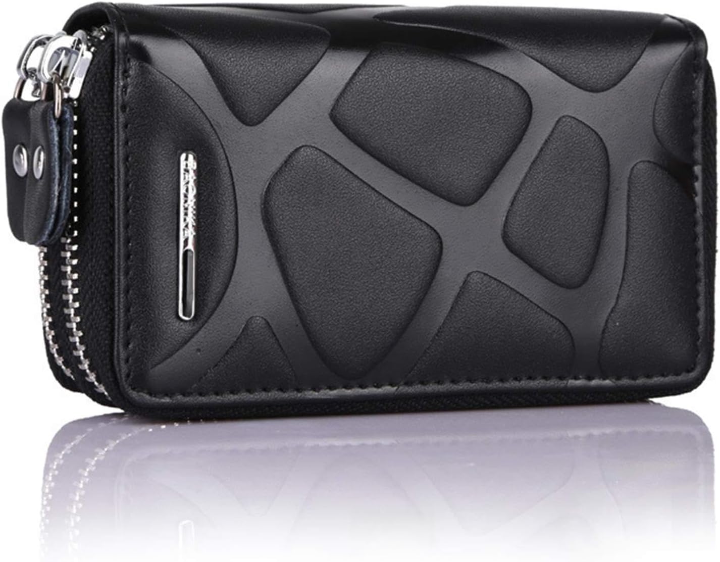 キーケース 牛革キーケースメンズキーチェーンバトラーキー収納ボックスジッパーキーバッグバッグ 大容量 コンパクト プレゼント(Bla