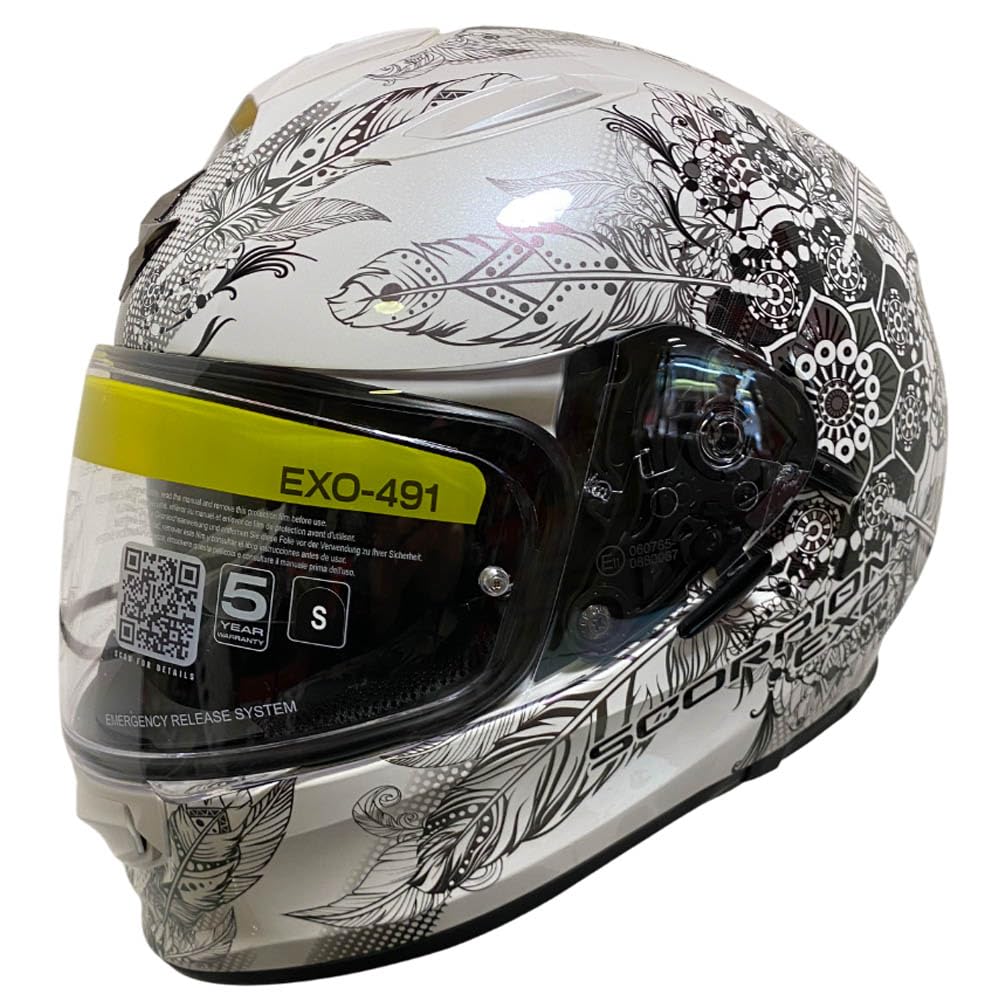 Scorpion Exo 491 Designed Dream Blanco Camaleón | Casco de Moto Integral con Visor Solar | Unisex Hombre y Mujer Homologado ECE 22.06