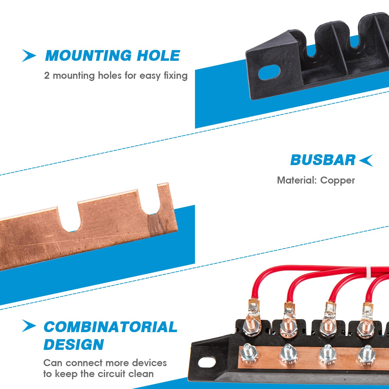 Snapklik.com : Stud Type Breaker Nylon Mounting Bracket And Copper Busbar