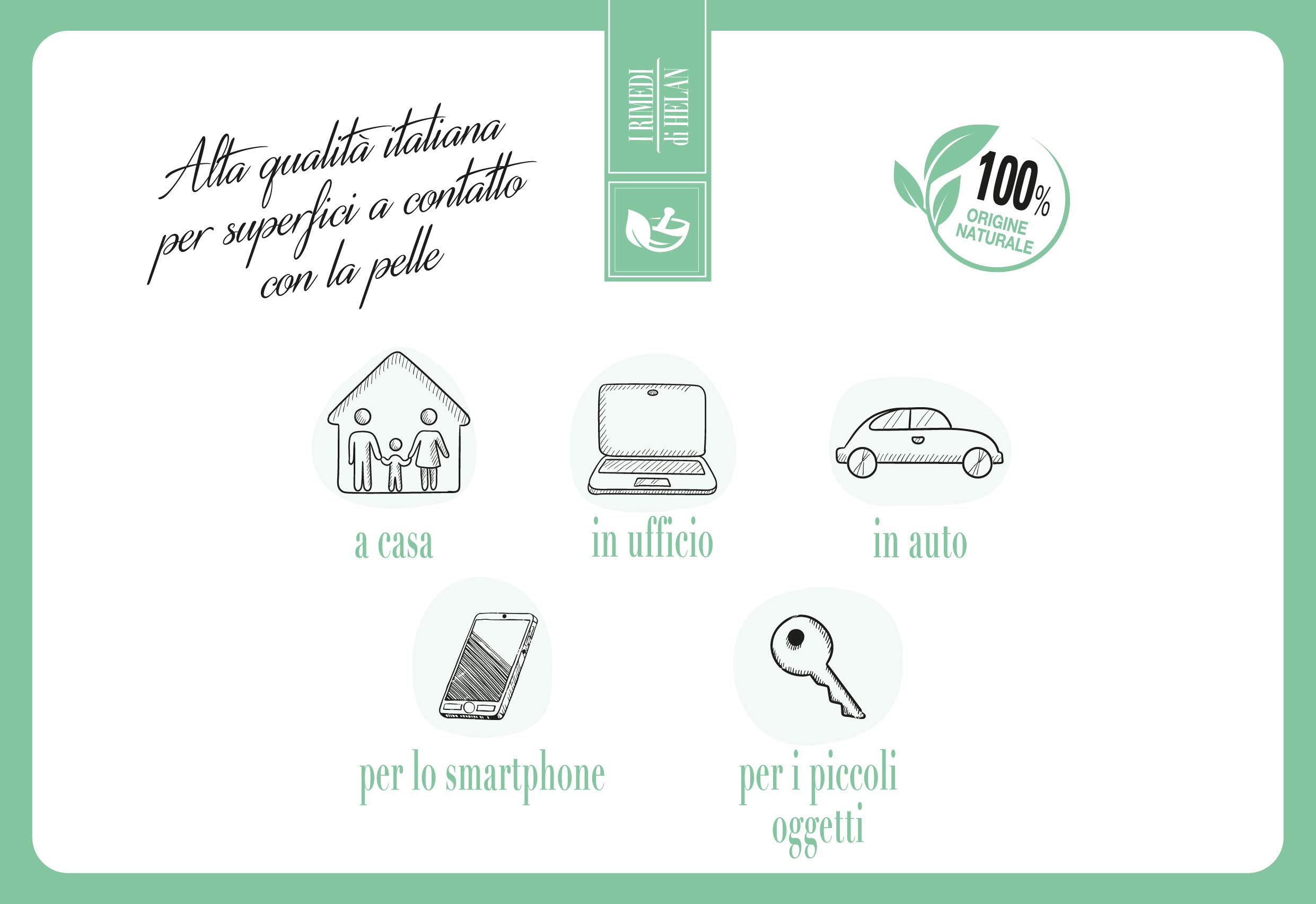 Helan Spray igienizzante multiuso per oggetti e superfici 100% naturale ecologico
