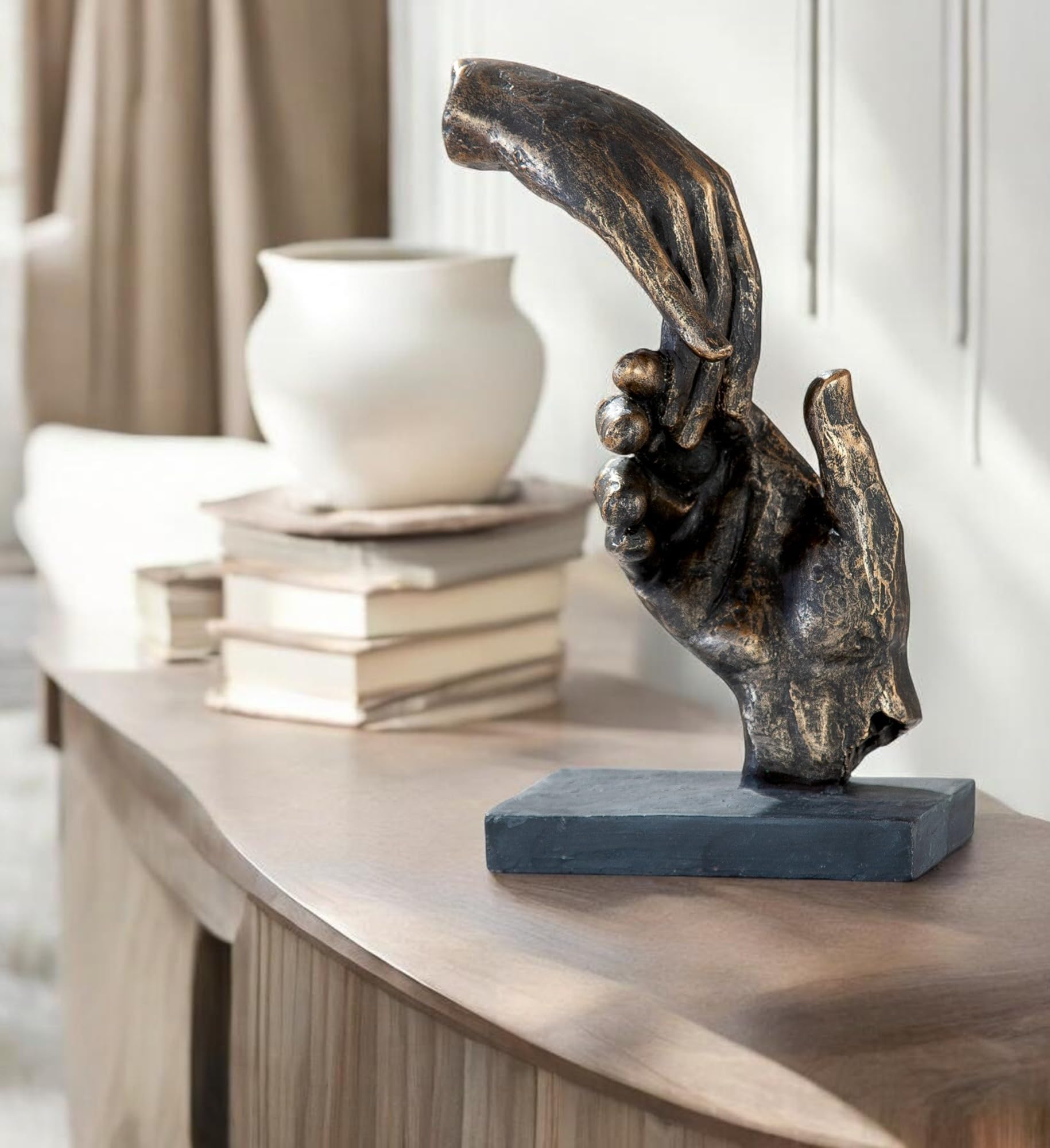 Casablanca Skulptur Two Hands Deko Figur Bronze Kunstharz Statue H. 21 cm x B. 13 cm