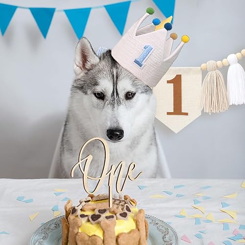 Miniatura 3 de Decoración de fiesta de primer cumpleaños para bebé niño, pancarta azul para silla de bebé, decoración de primer cumpleaños