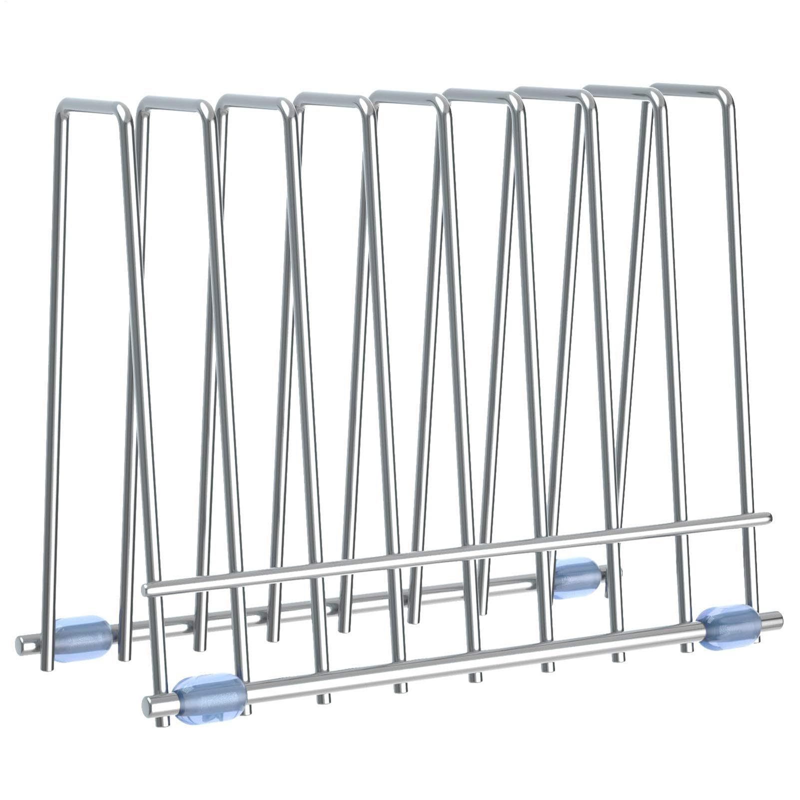 Food Storage Bags Drying Rack - Reusable Bag Holder Stand, Adjustable Drying Rack | Kitchen Counter Stainless Steel Organizer, Multipurpose Desktop Storage Drying Rack for Forks Box Lids and Spatulas