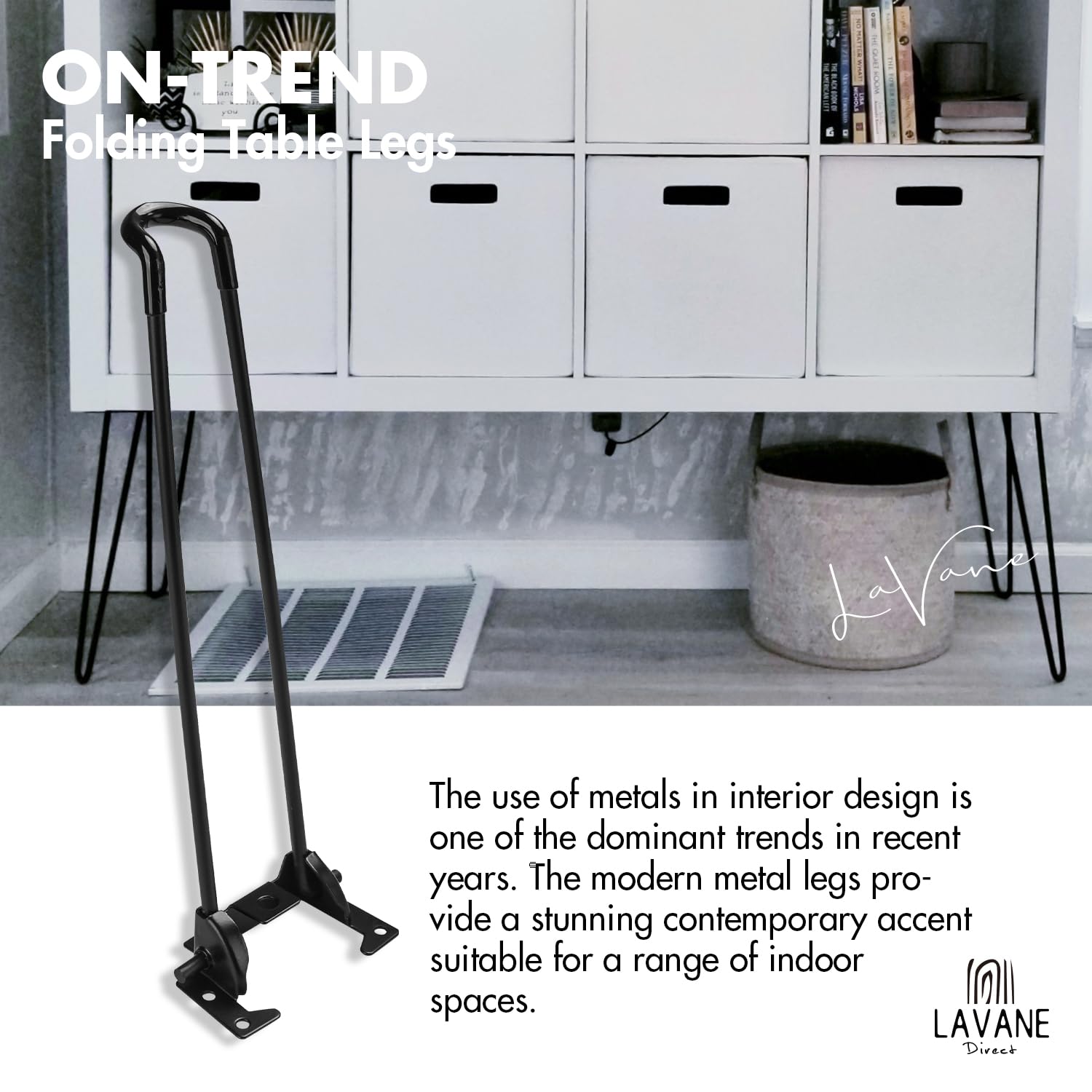 La Vane 16 inch / 40cm Folding Table Legs - Image 2