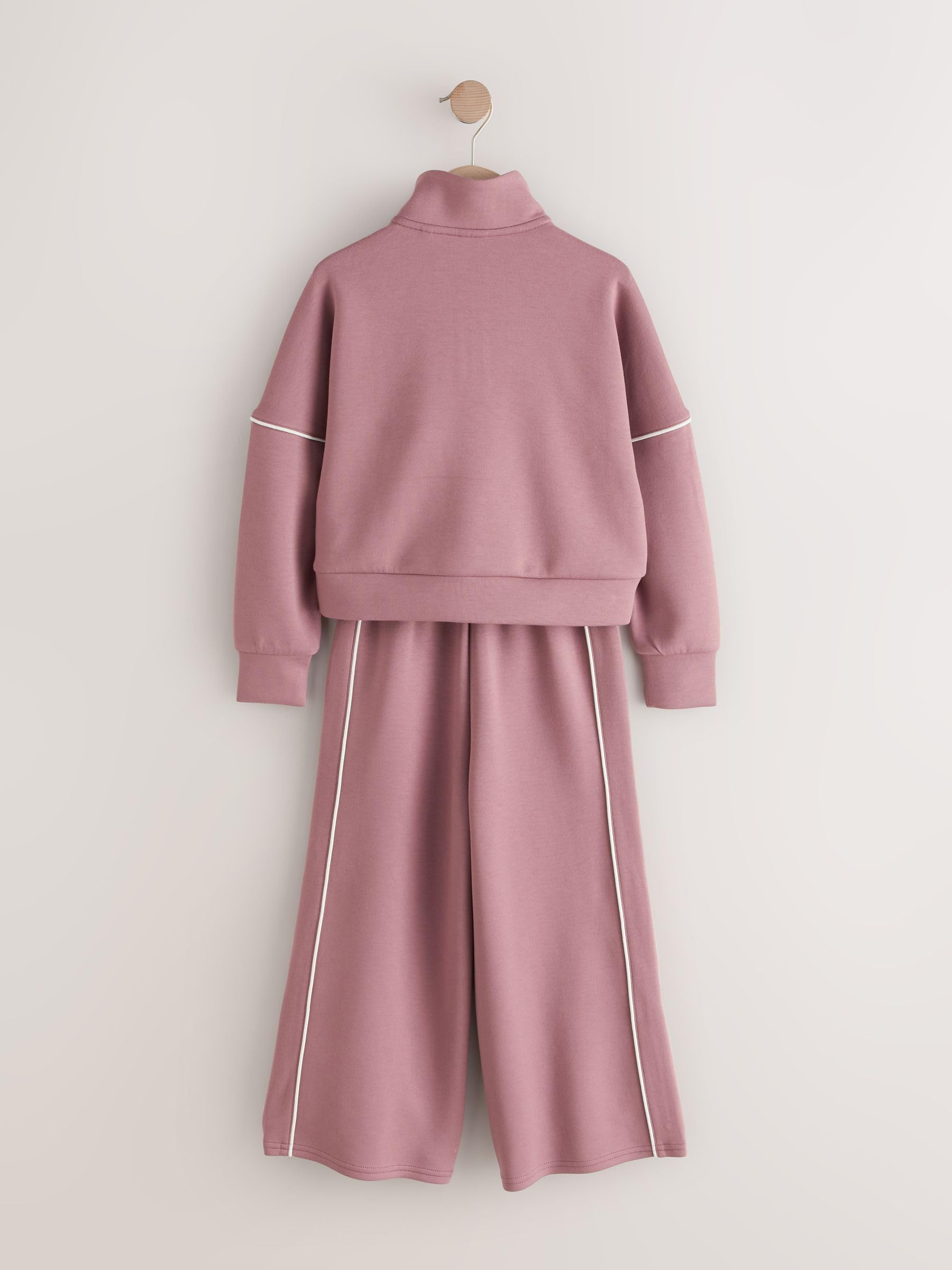 NEXT Fille Ensemble pantalon de jogging large et sweat ras du cou zippé