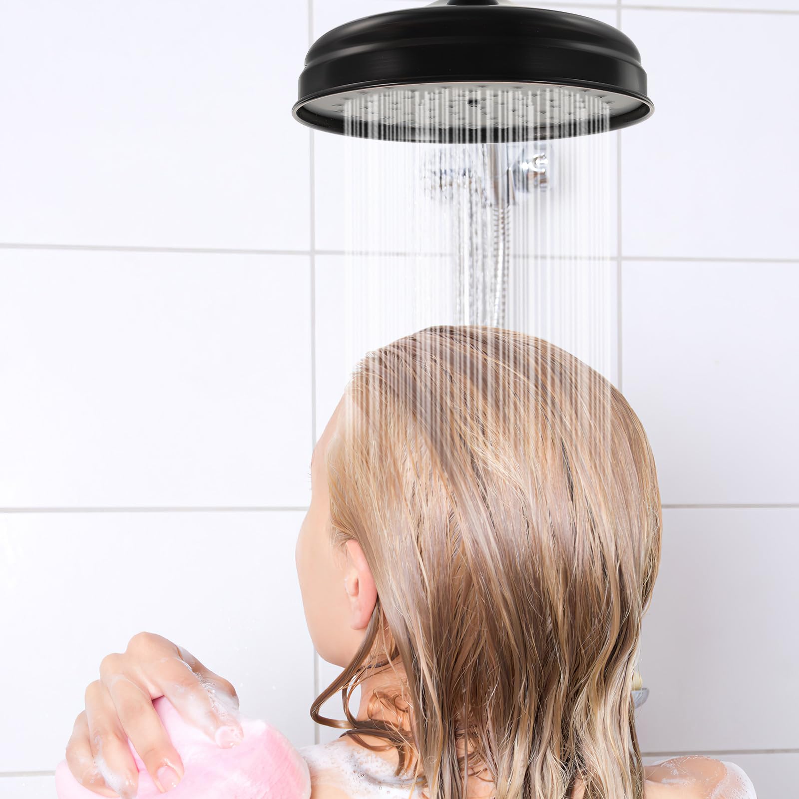GALPADA Rociador de Ducha de Alta Presión Acabado Liso para Ducha de Baño y Sistema de Suministro de Agua
