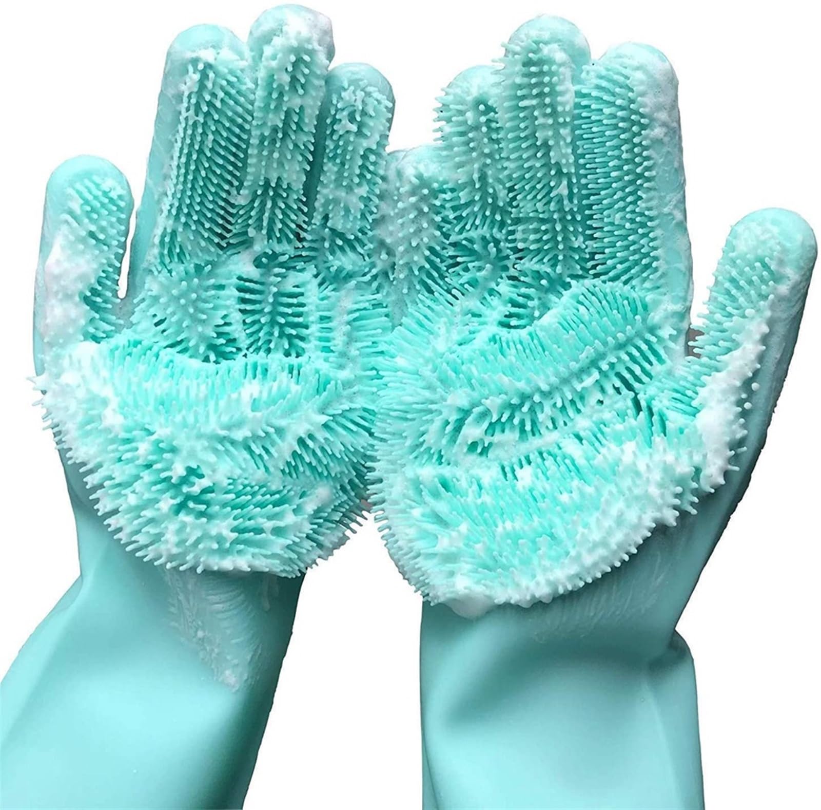 saubere Handschuhe, Geschirrspülschwämme, Küchenreinigungswerkzeuge, Spülhandschuhe(Blau)