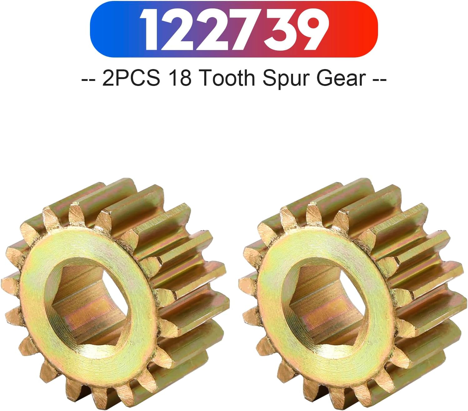 2PCS 122739 Replacement 18 Tooth Spur Gear 12 DP/14.5 PA Replacement Fit for Lippert Slide-Out Systems，Works with 123356 or 122837 if Manufactured Before October 2013
