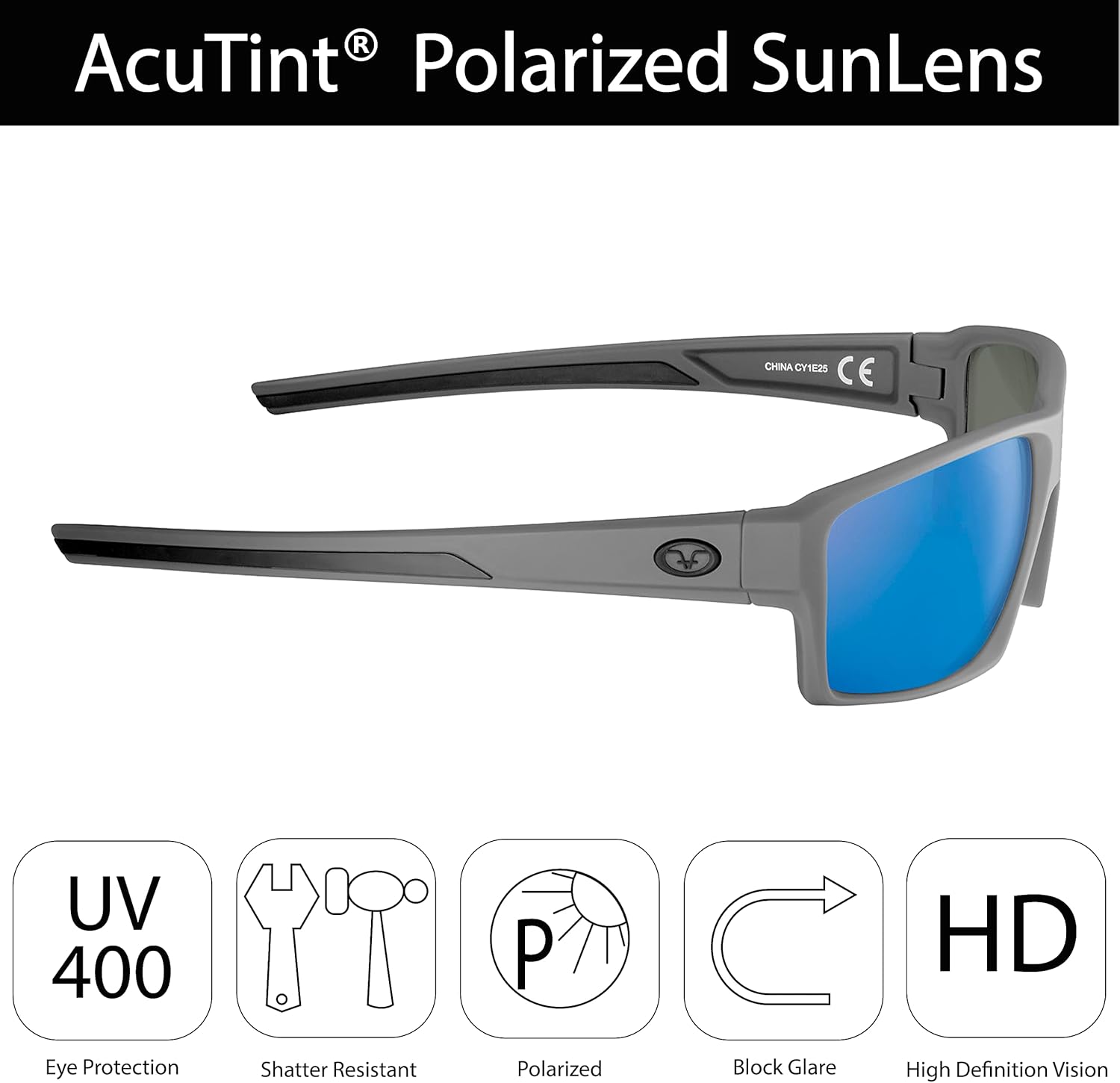 Flying Fisherman Windley Polarized Sunglasses with 100% UVA & UVB Protection for Fishing, Biking, Golf, Hiking, Beach, Driving