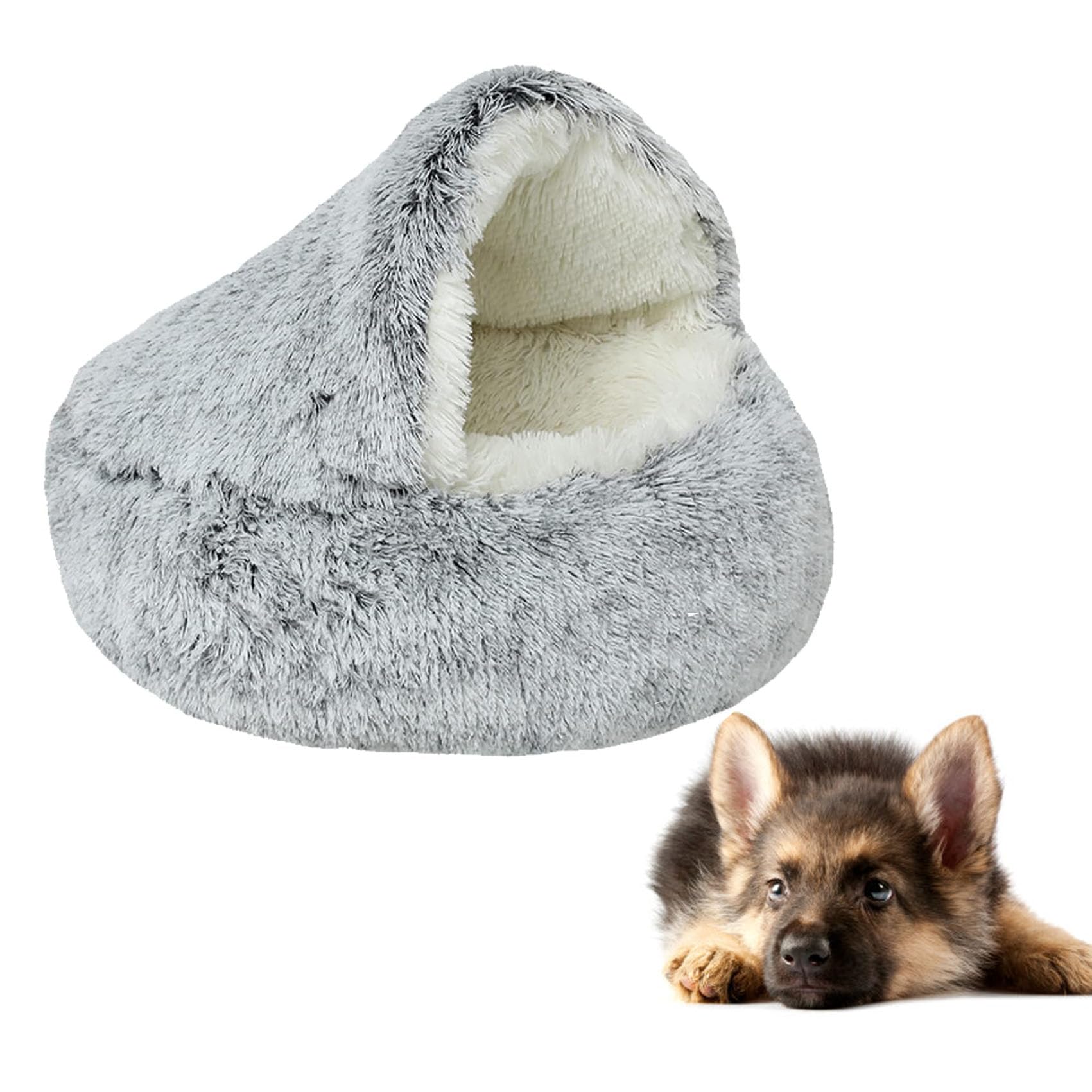 DLULTEP Plush Donut Pet Bed, Fluffy Plush Pet Bed, Soft and Warm Donut Cave Bed, Soft and Fluffy Cuddler Pet Puppy Beds, For Indoor Kittens and Puppy Small Dogs