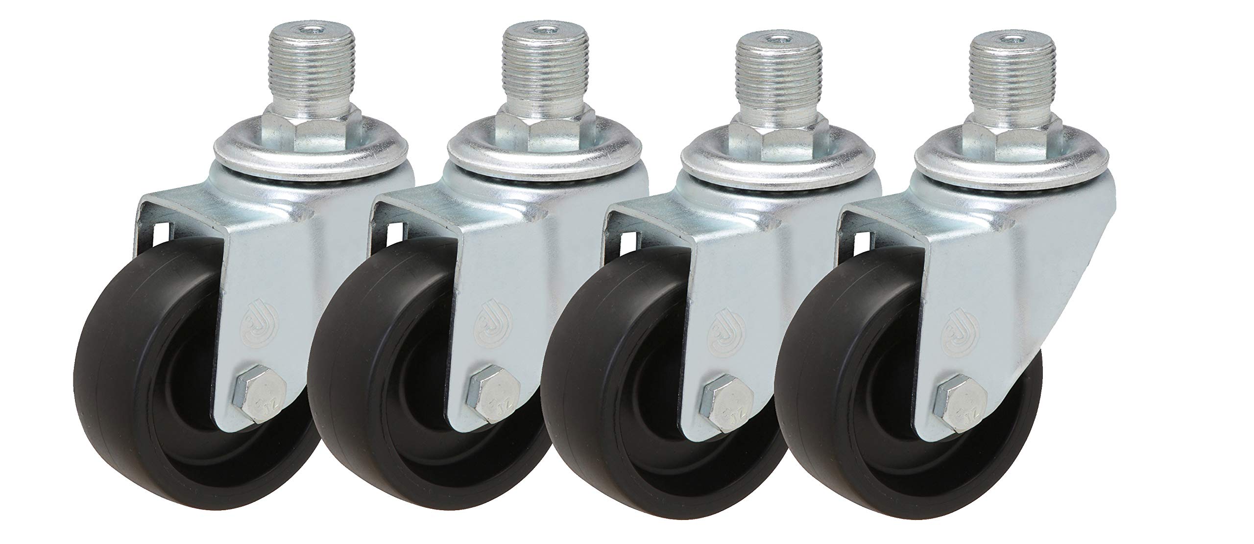 Hirate Swivel Caster Wheels - 1/2-13 Threaded Stem With Brakes (4 Pack - View #9