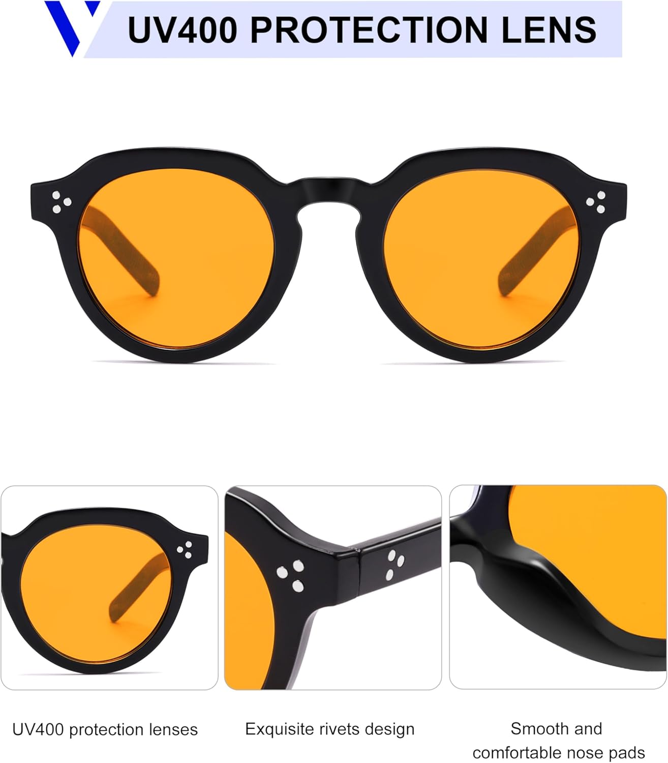 VANLINKER Small Round Hexagon Sunglasses for Men Women Retro Vintage Circle Shades VL9884 - Image 4