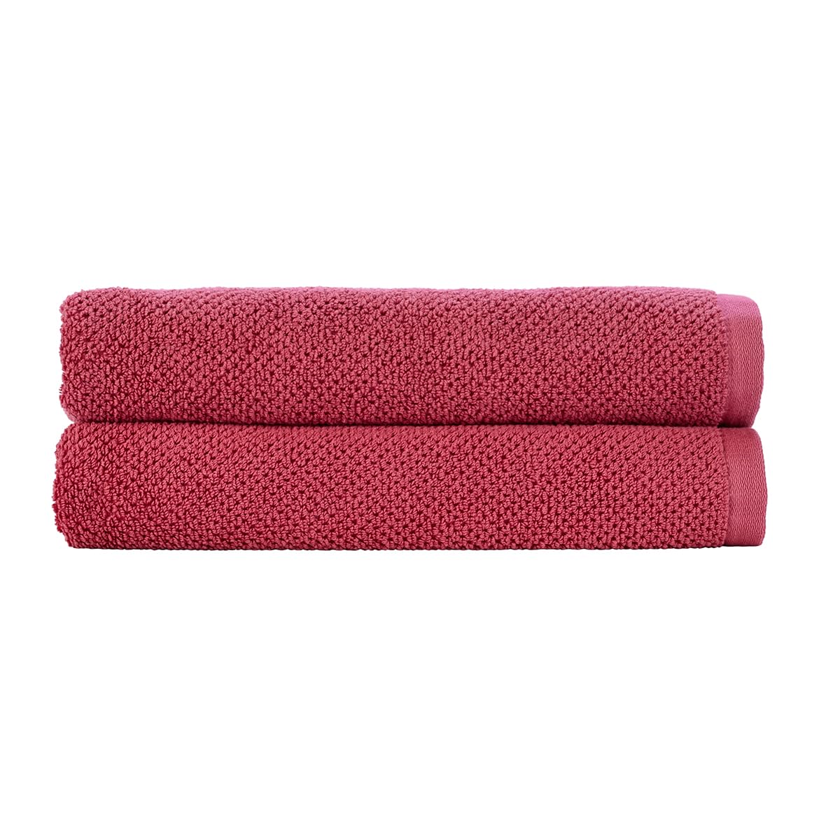 Christy Brixton Bath Towel Set | Pack of 2 | Invigorating Textured Finish | Super Absorbent | Luxury Bathroom Towels | Pomegranate Red Pink โ image 1