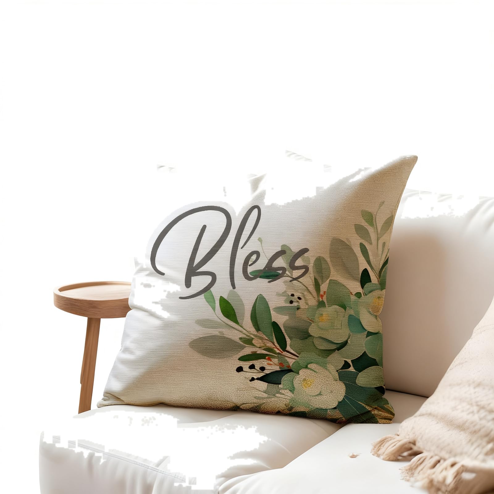 Zambuph Smooth Finish Floral Pillows Decorative Pillow Covers Elegant Green Shades Any Home Setting Green Pillow Covers Soft
