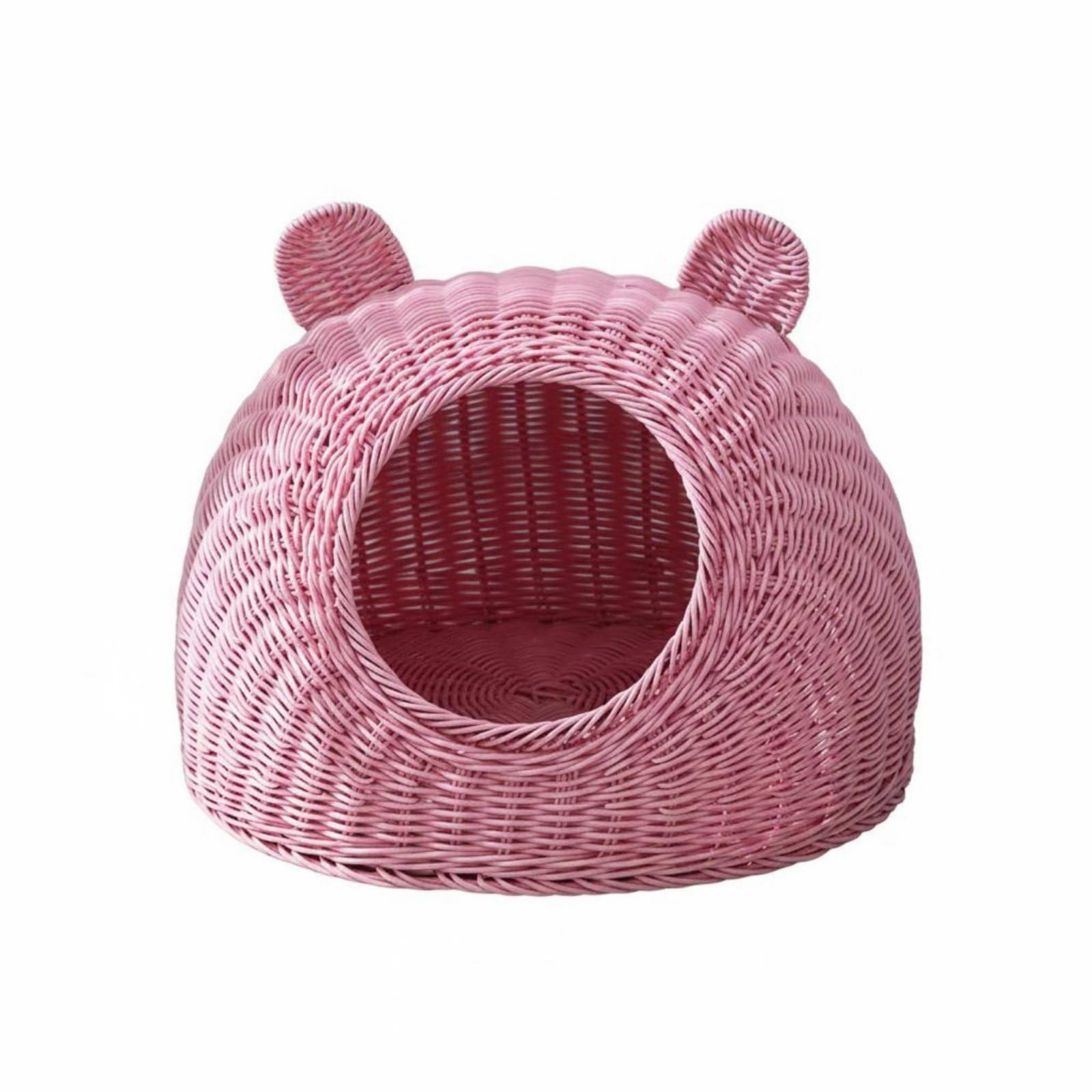 Maison aérée chat pour véranda nid tissé rose petit lit
