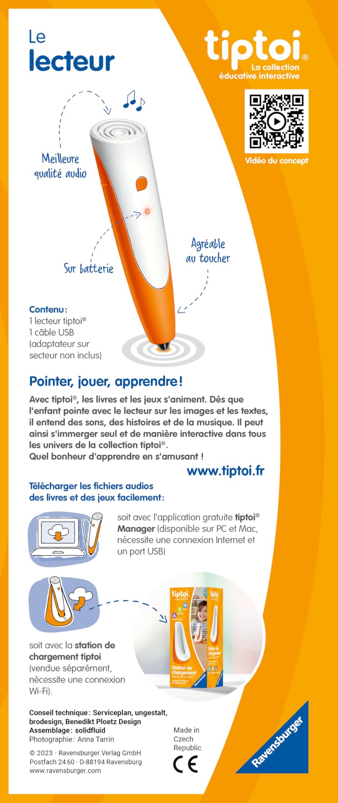 Ravensburger - tiptoi® - Lecteur interactif - Jeu éducatif électronique, sans écran - Dès 2 Ans - Version française - Histoires, Sons, Jeux et musiques - 00 178