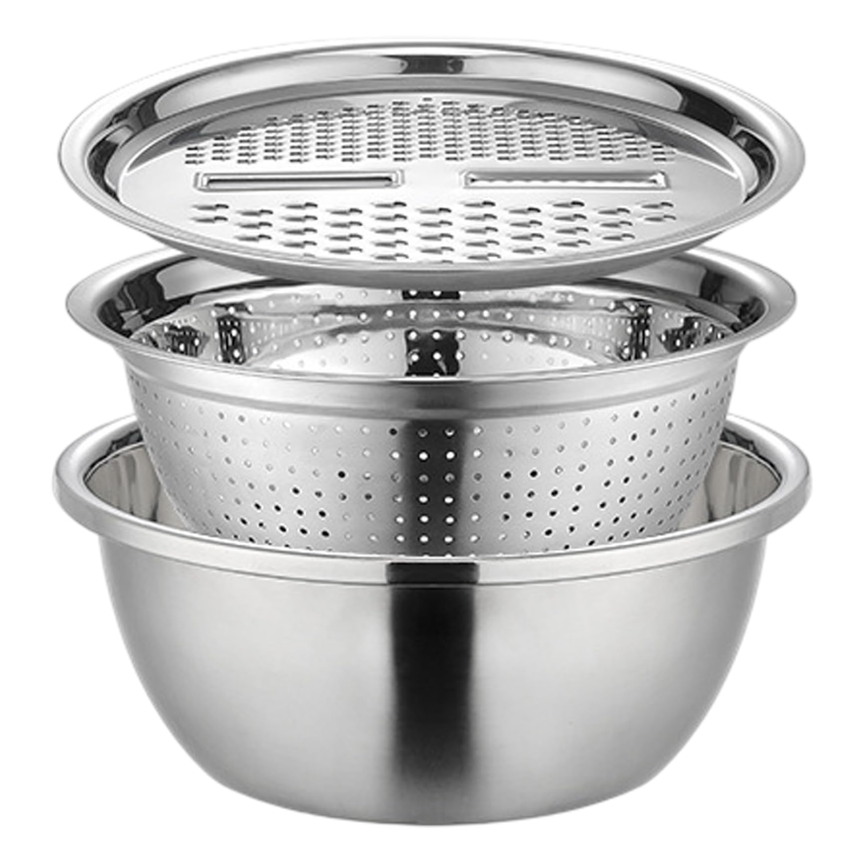 Ensemble de passoires en acier inoxydable 3 pièces avec bol à râper de 25,4 cm pour la cuisine
