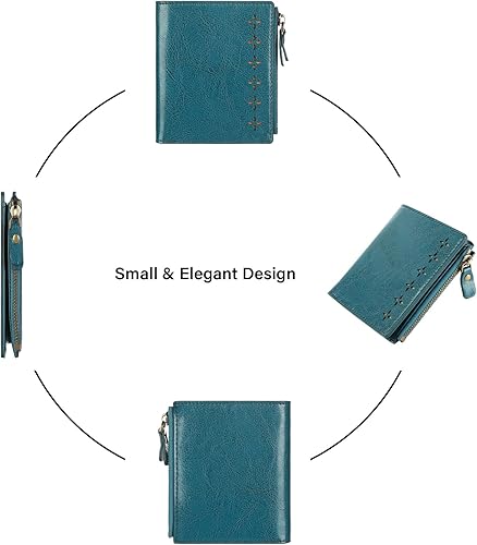 Miniatura 6 de Lavemi Carteras ultrafinas de cuero compacto para mujeres y niñas, con bloqueo RFID, tarjetero para tarjetas de crédito para mujeres