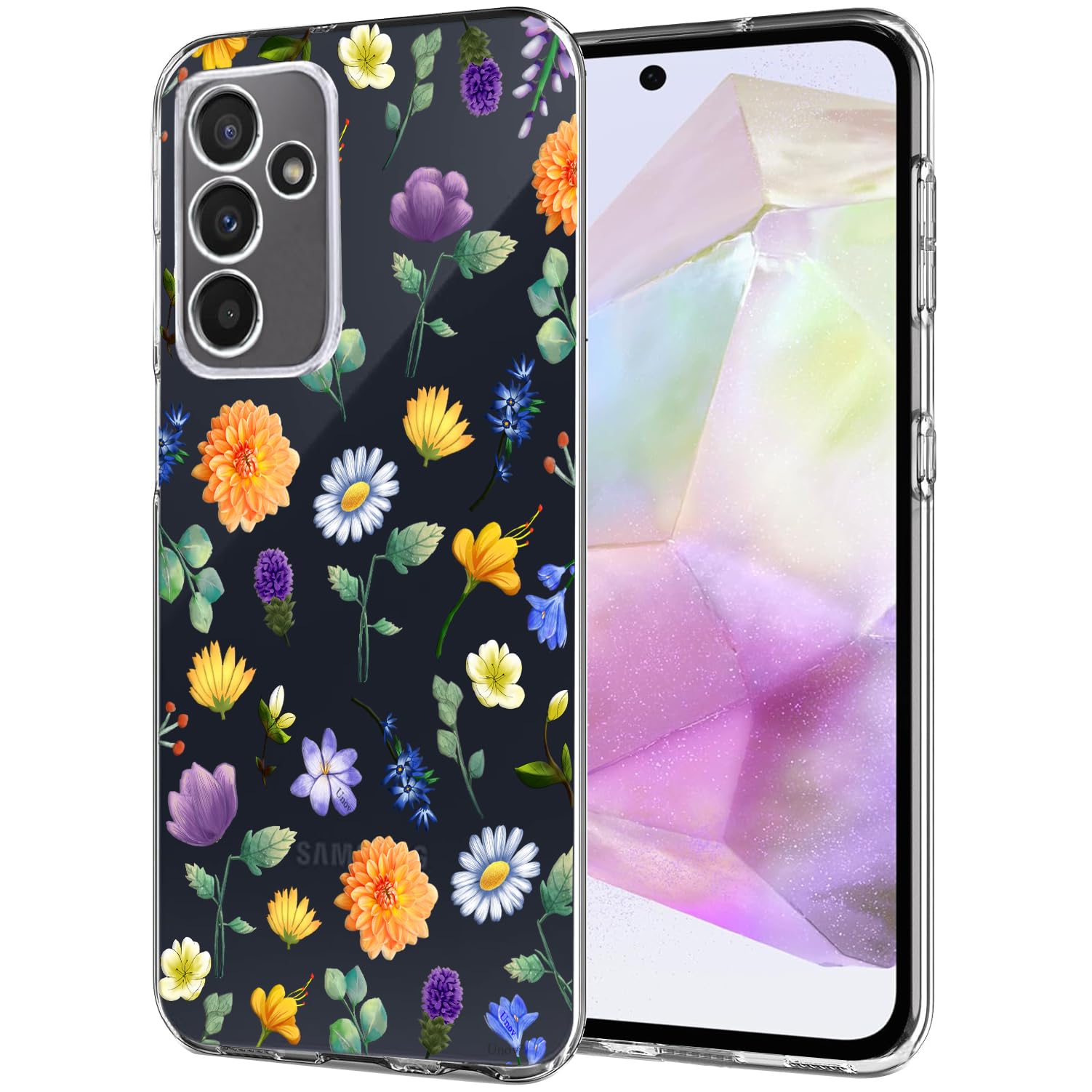 Coque Galaxy A35 5G transparente à fleurs pour protéger votre mobile en terrasse - 8
