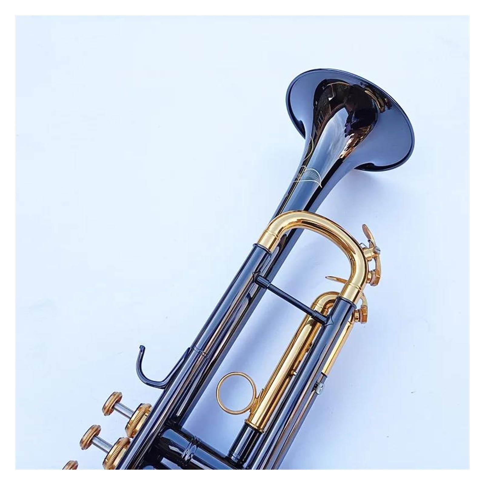 trąbka instrument Unikalna trąbka muzyczna Bb B Płaski puzon mosiężny Znakomity instrument z rękawiczkami ustnikowymi i pudełkiem
